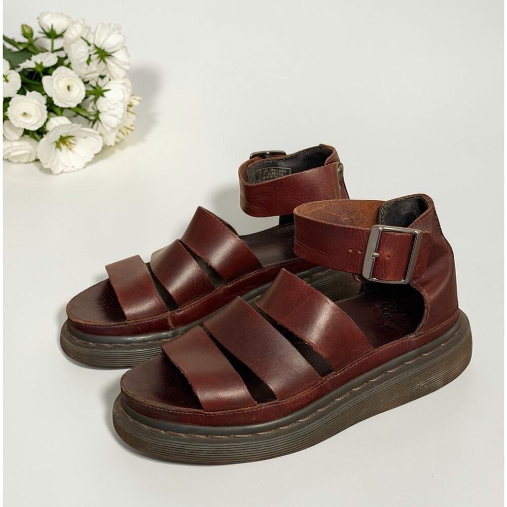 Dr. Martens Clarissa Brown Leather Sandals Women’s Size 5 AirWair 3485-17